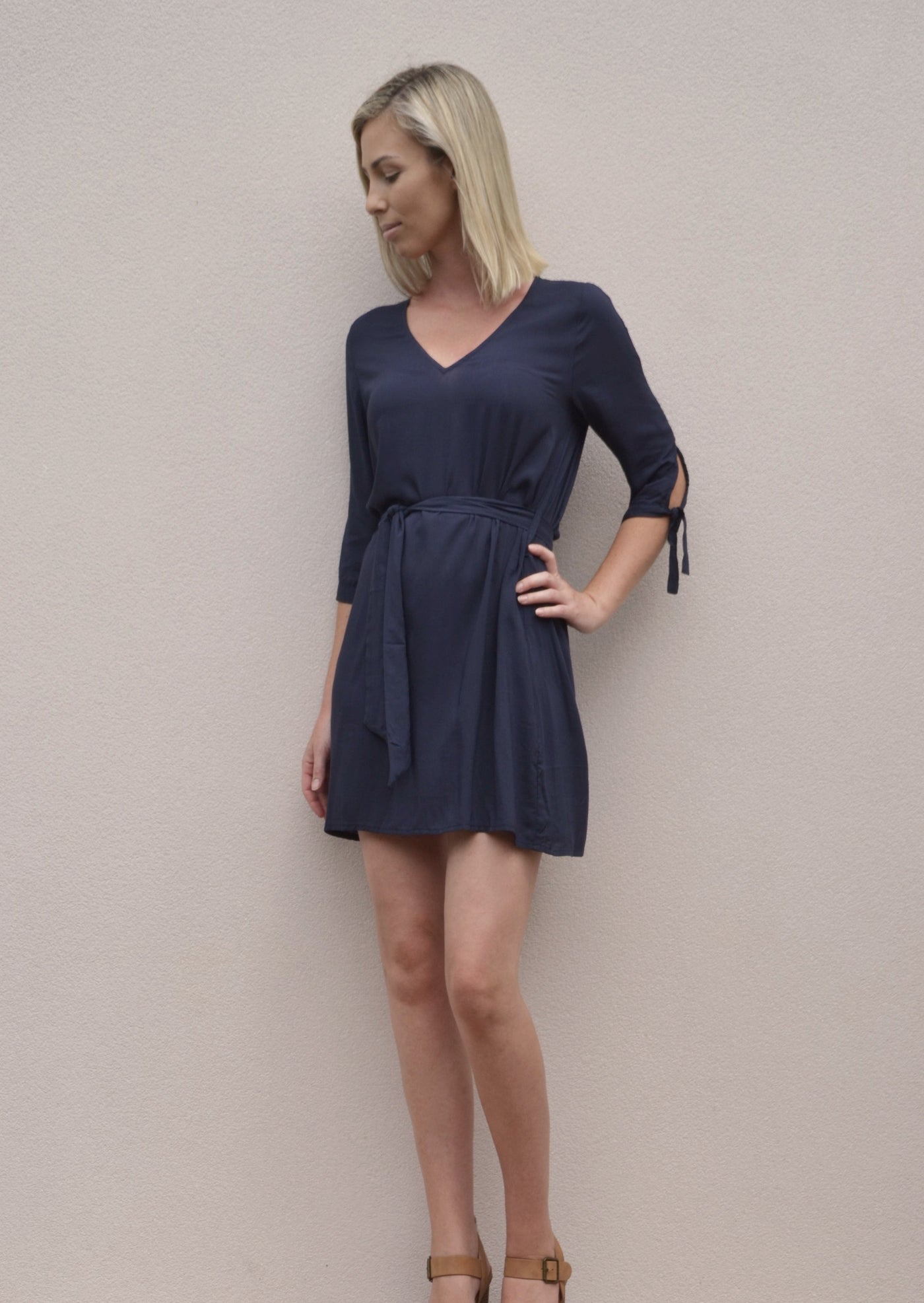 Beach Dress - Navy Rayon